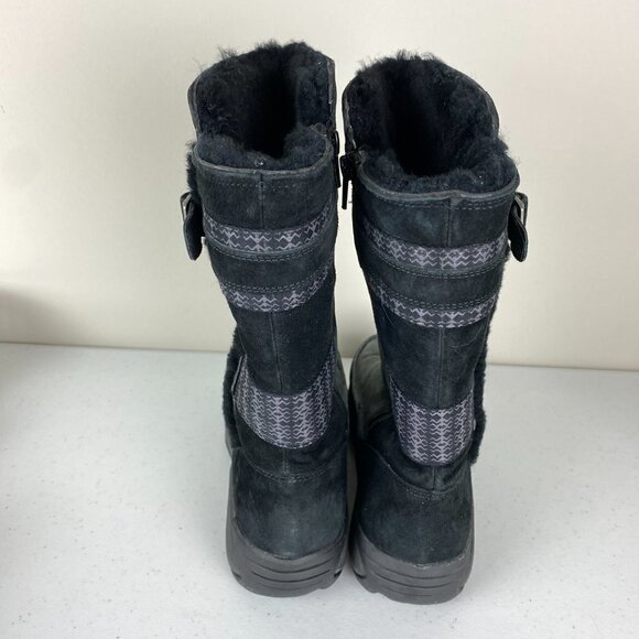 Merrell Encore Snow Boots Black Womens 7 Suede Faux Fur Geometric Print Buckle - Picture 3 of 8